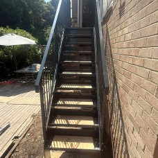 External Steel Staircase Replacement, Anthracite Grey — Meadowhead